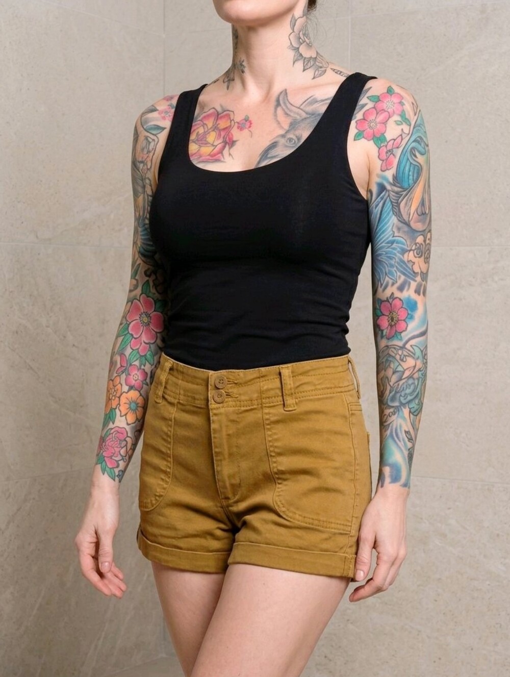 XXI Los Angeles Co Tan Utility Cotton Safari Shorts Cuffed Chino Alt EUC Sz 27